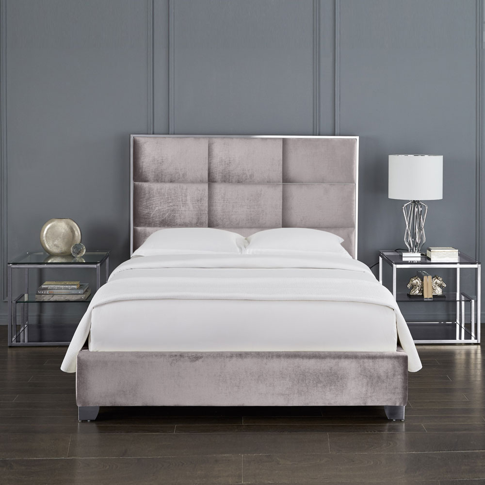 Blair Bed: Grey Velvet